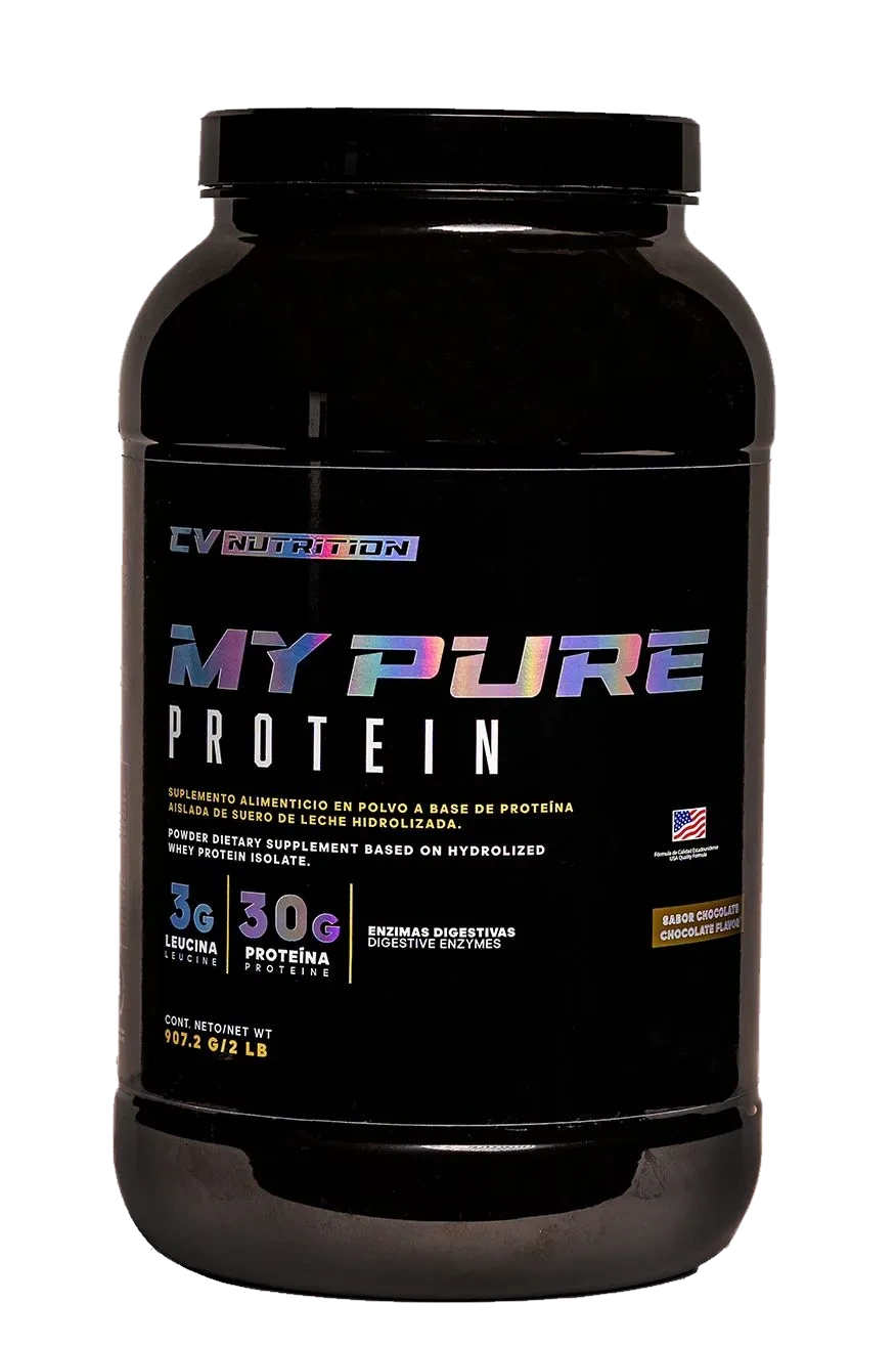 Bote de MyPure Protein de 2 libras, vista frontal